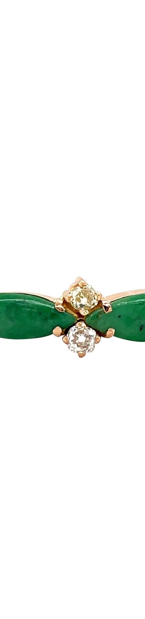 Vintage 20K Gold Bracelet with Jade and Diamond